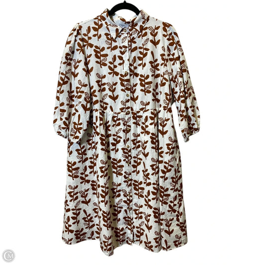 Dress Casual Short By Polagram In Orange & White, Size: L