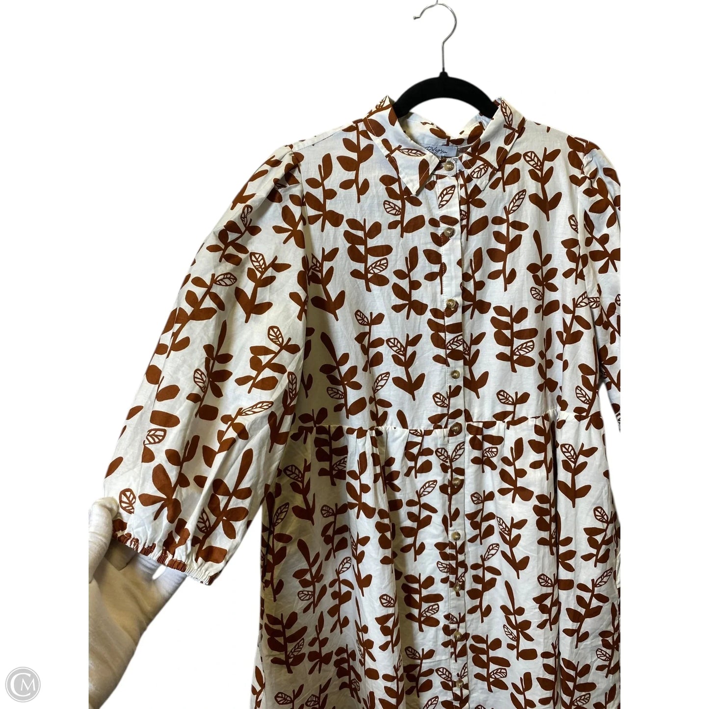 Dress Casual Short By Polagram In Orange & White, Size: L