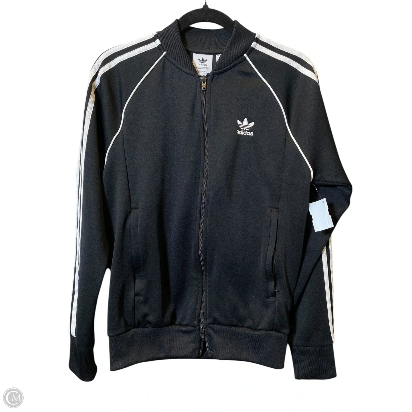 Athletic Jacket By Adidas In Black & White, Size: S
