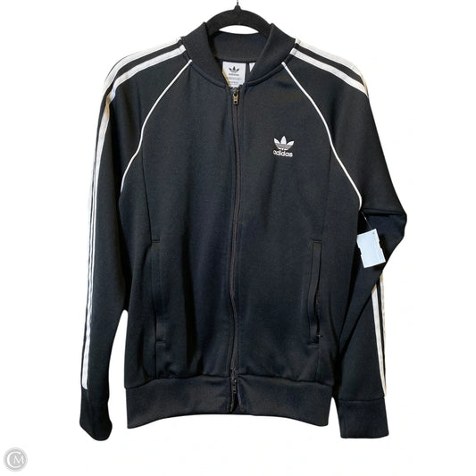 Athletic Jacket By Adidas In Black & White, Size: S