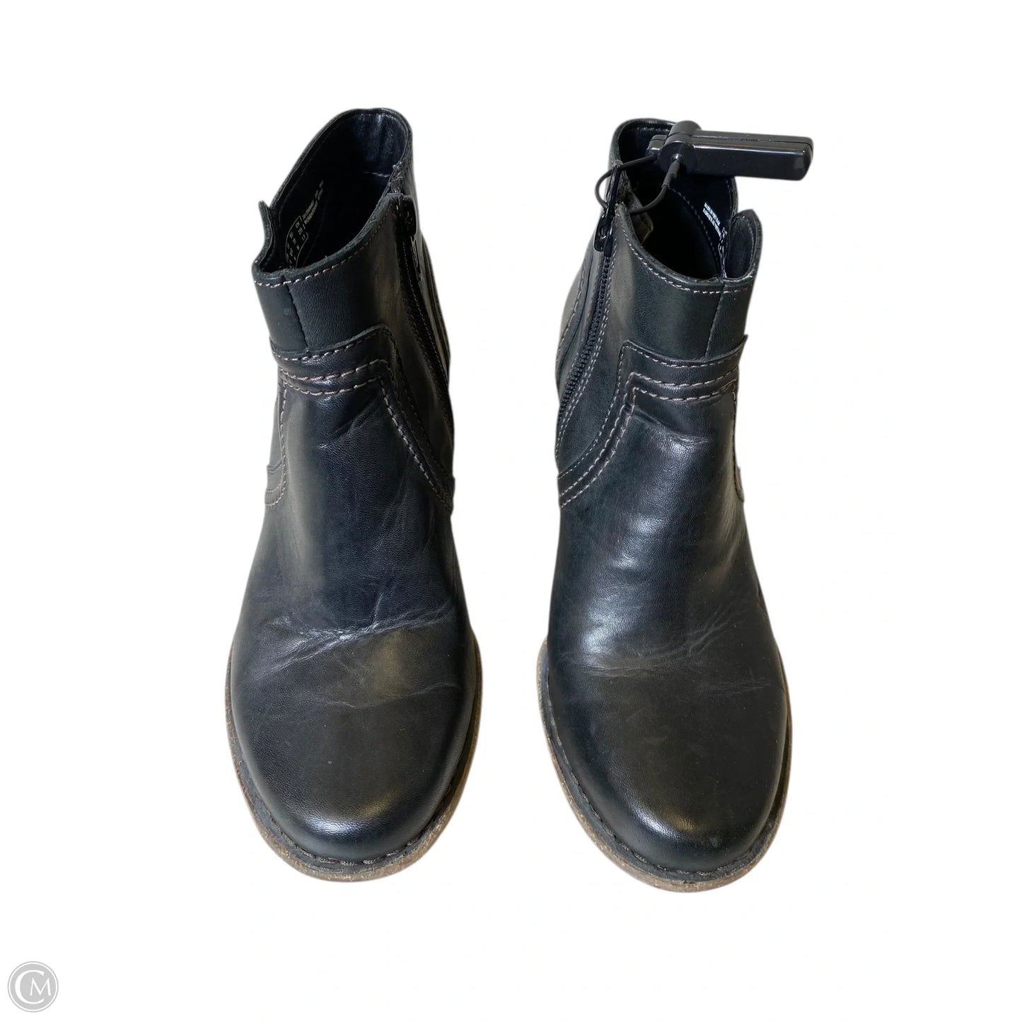Boots Ankle Heels By Clarks In Black, Size: 6.5