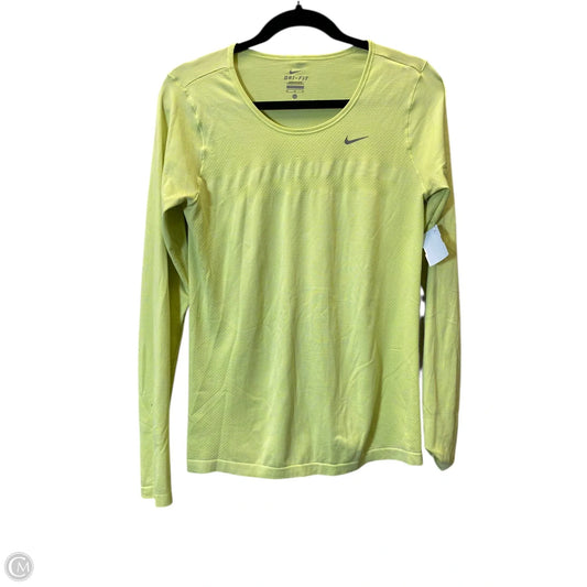 Athletic Top Long Sleeve Crewneck By Nike In Green, Size: M