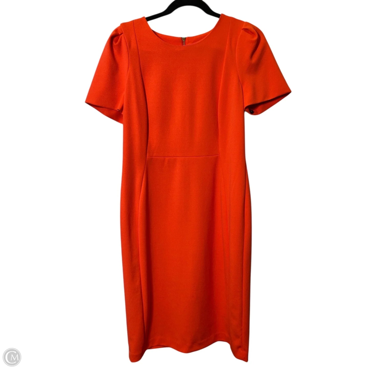Dress Casual Midi By Calvin Klein In Orange, Size: L