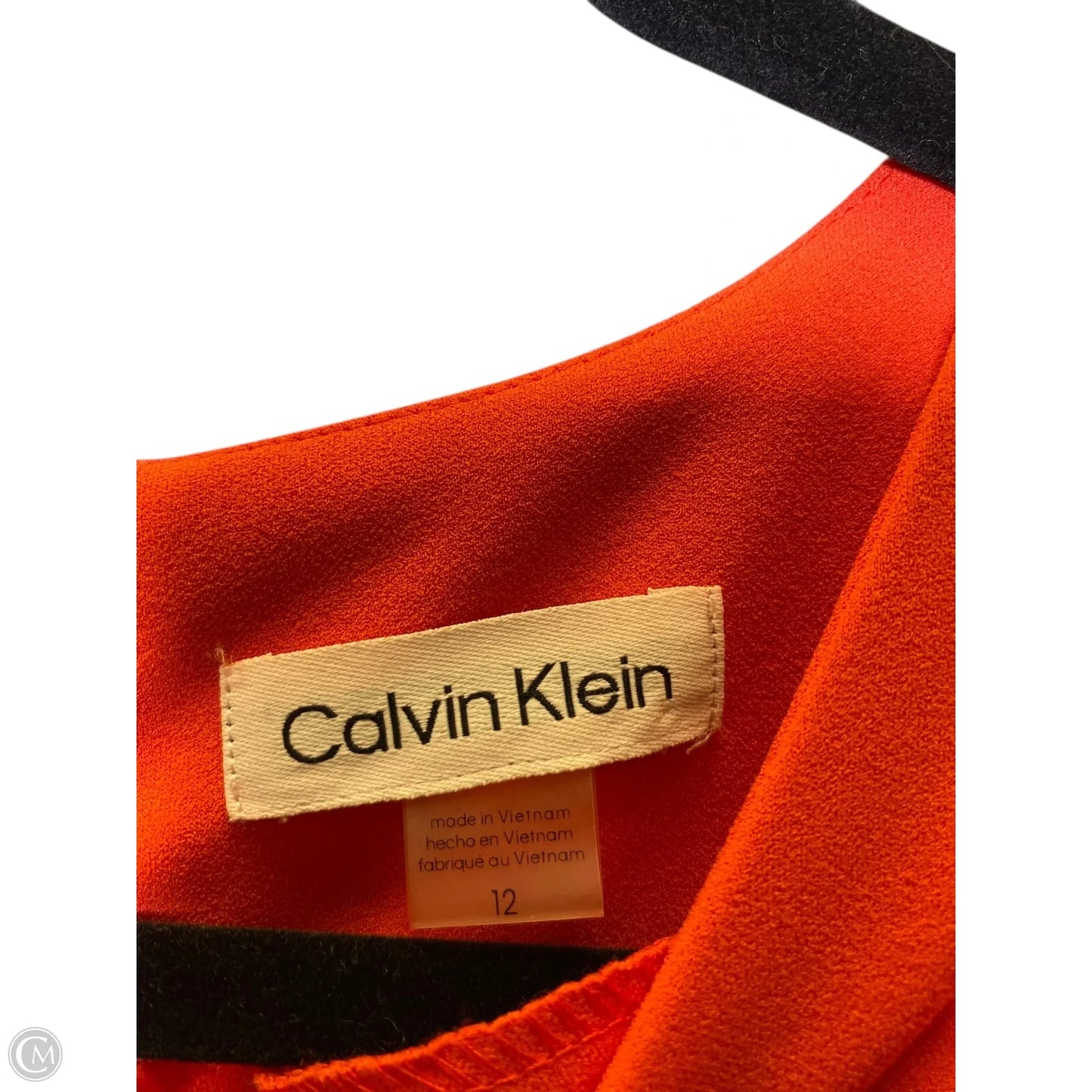 Dress Casual Midi By Calvin Klein In Orange, Size: L