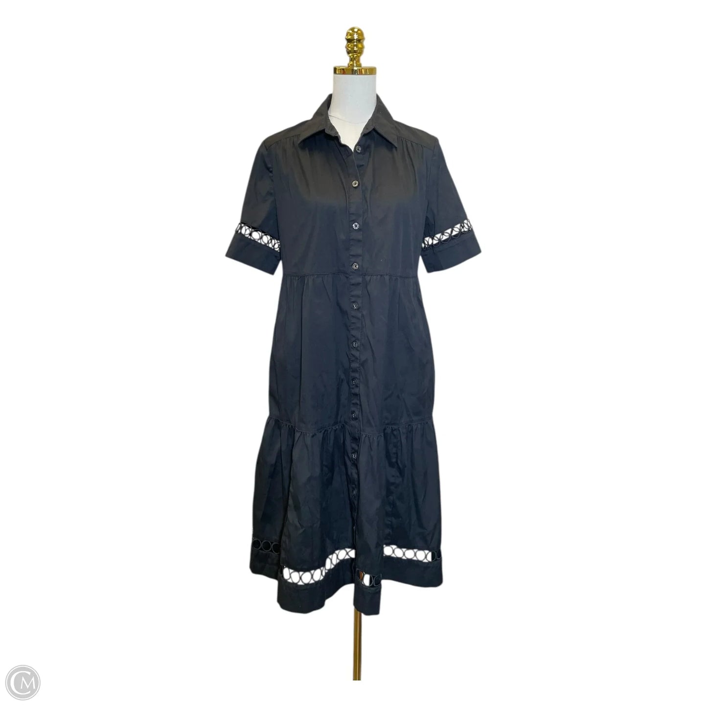 Dress Casual Midi By Chicos In Black, Size: M