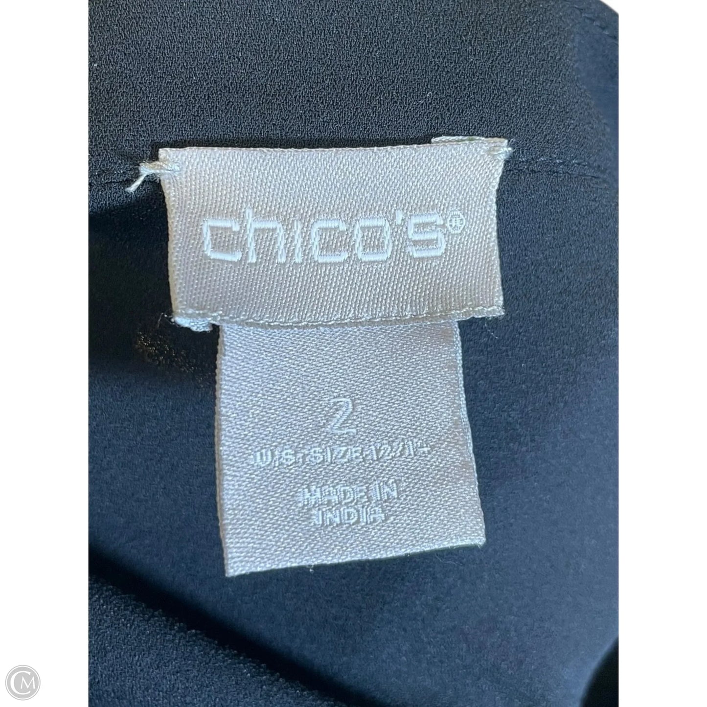 Top Long Sleeve By Chicos In Black & Gold, Size: L