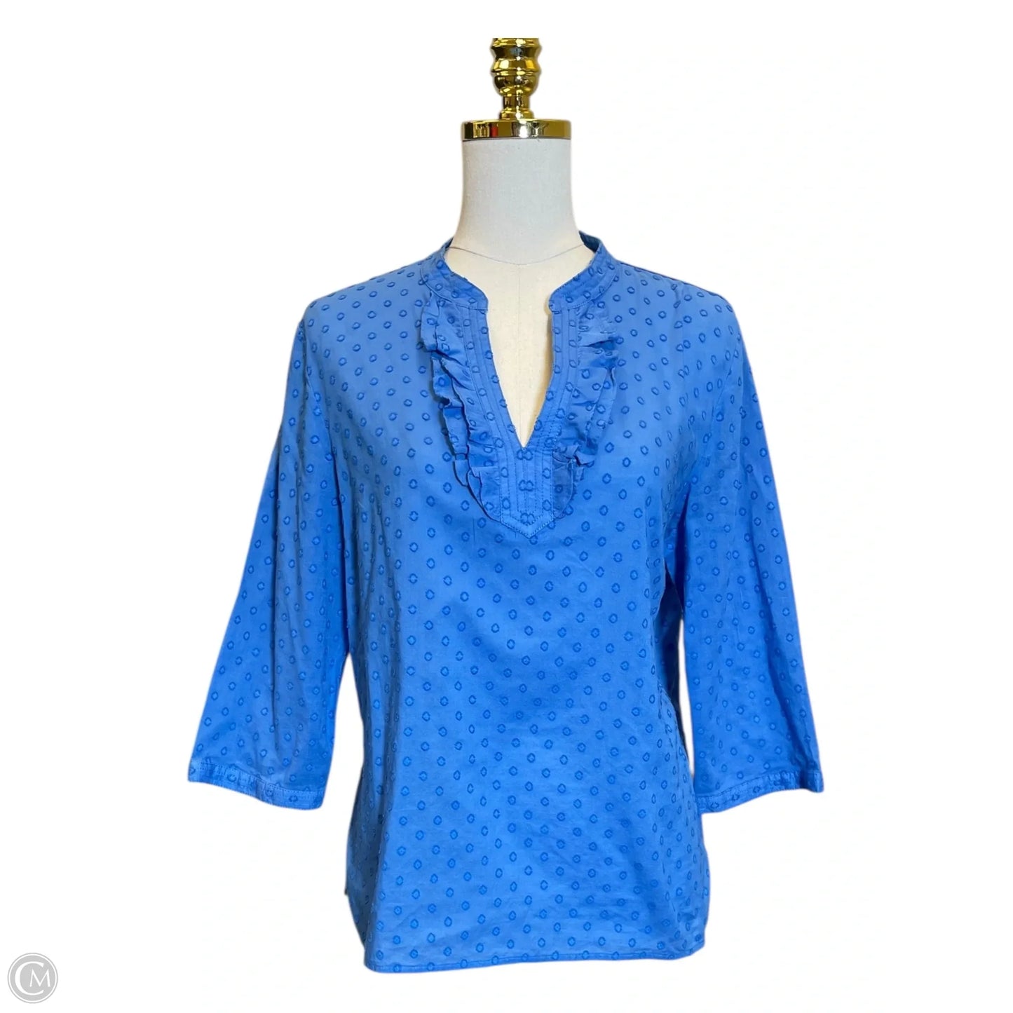 Top 3/4 Sleeve By Talbots In Blue, Size: M