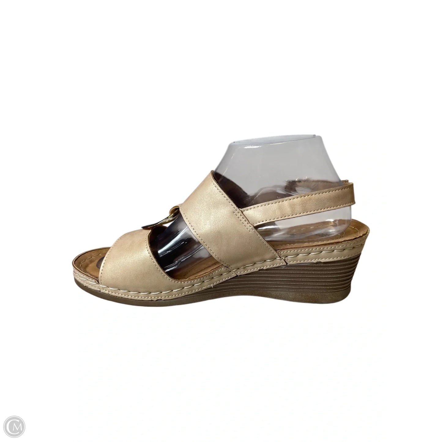 Shoes Heels Wedge By Clothes Mentor In Beige, Size: 9