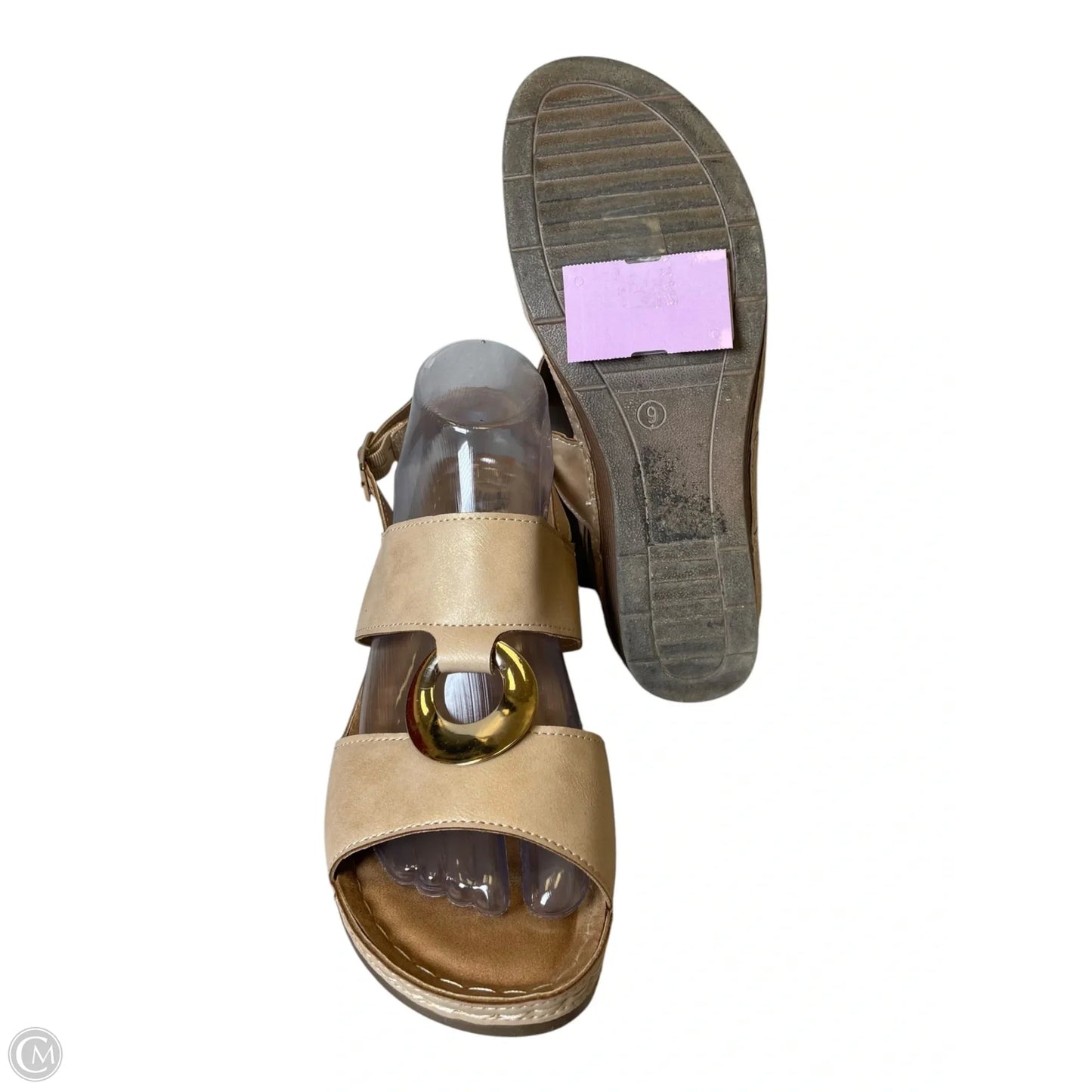 Shoes Heels Wedge By Clothes Mentor In Beige, Size: 9