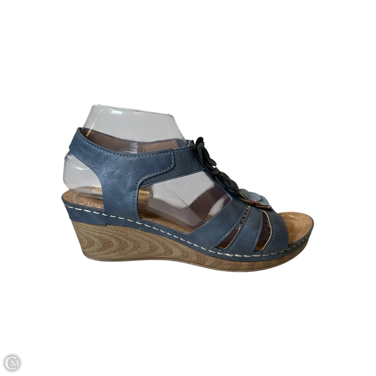 Shoes Heels Wedge By Clothes Mentor In Blue, Size: 8.5