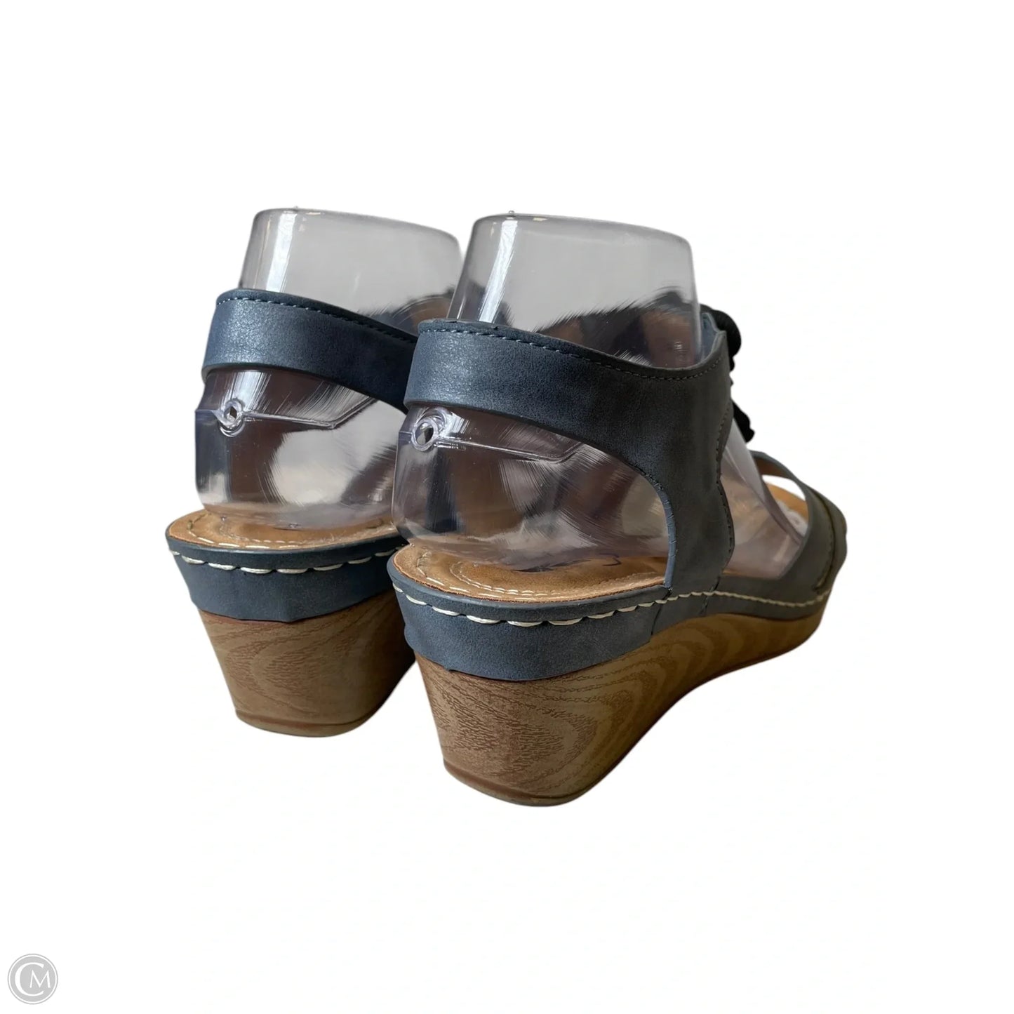 Shoes Heels Wedge By Clothes Mentor In Blue, Size: 8.5