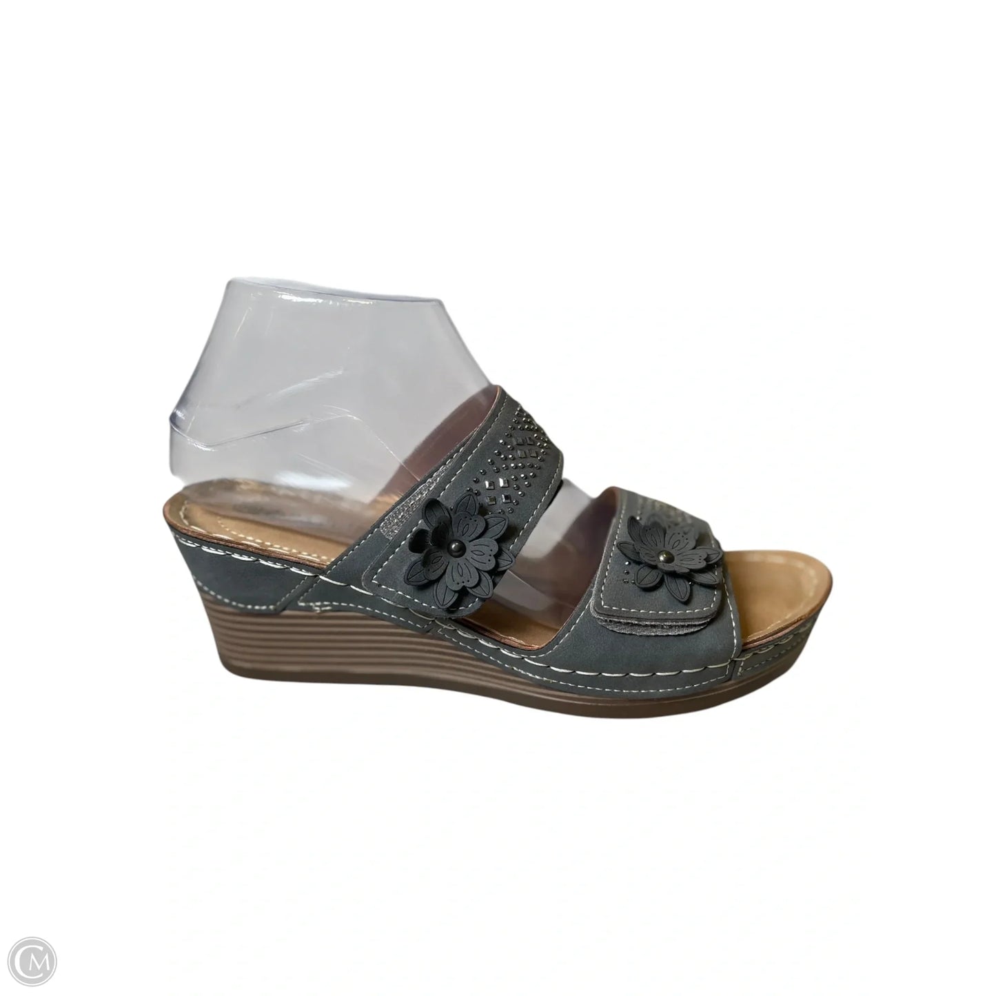 Shoes Heels Wedge By Clothes Mentor In Grey, Size: 8.5