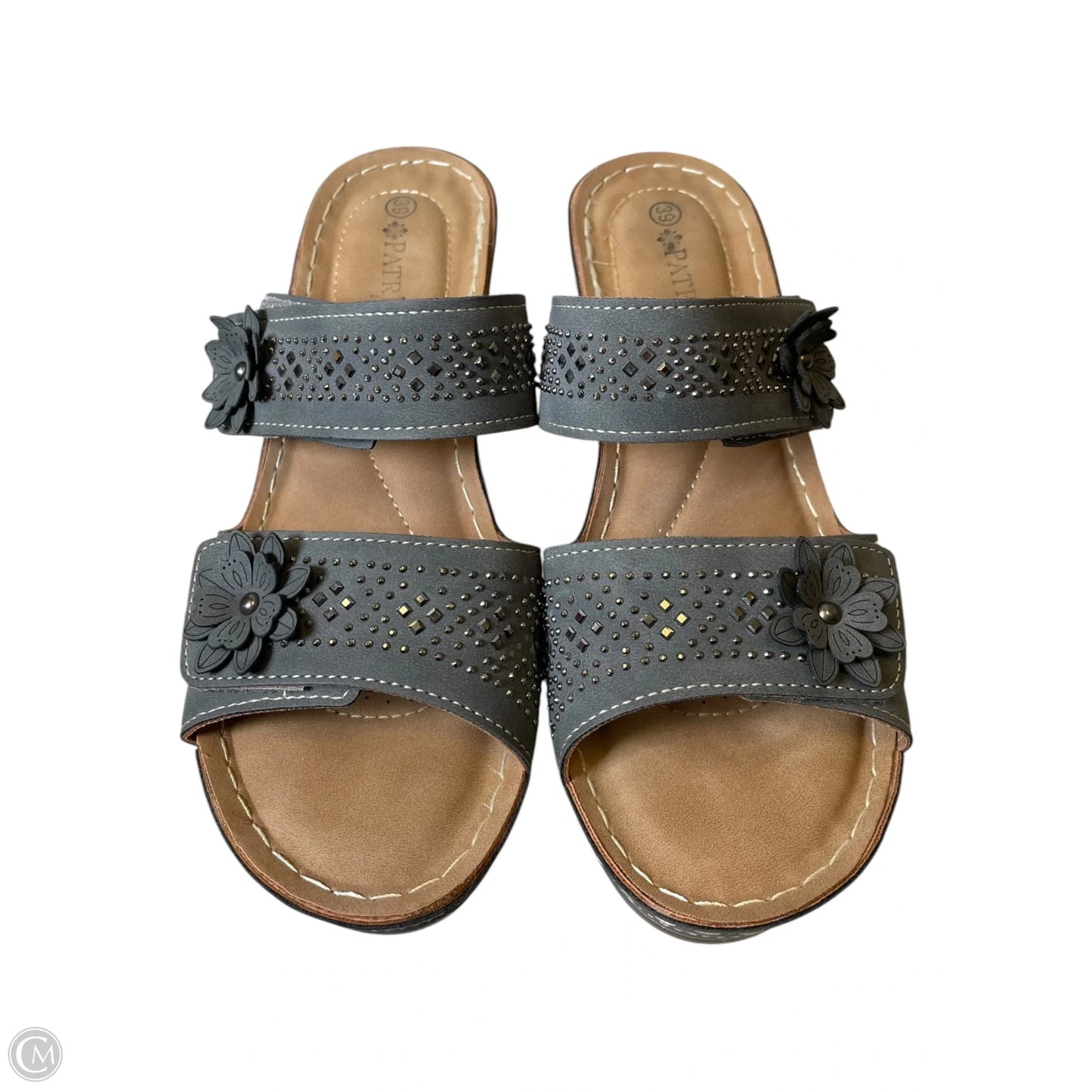 Shoes Heels Wedge By Clothes Mentor In Grey, Size: 8.5