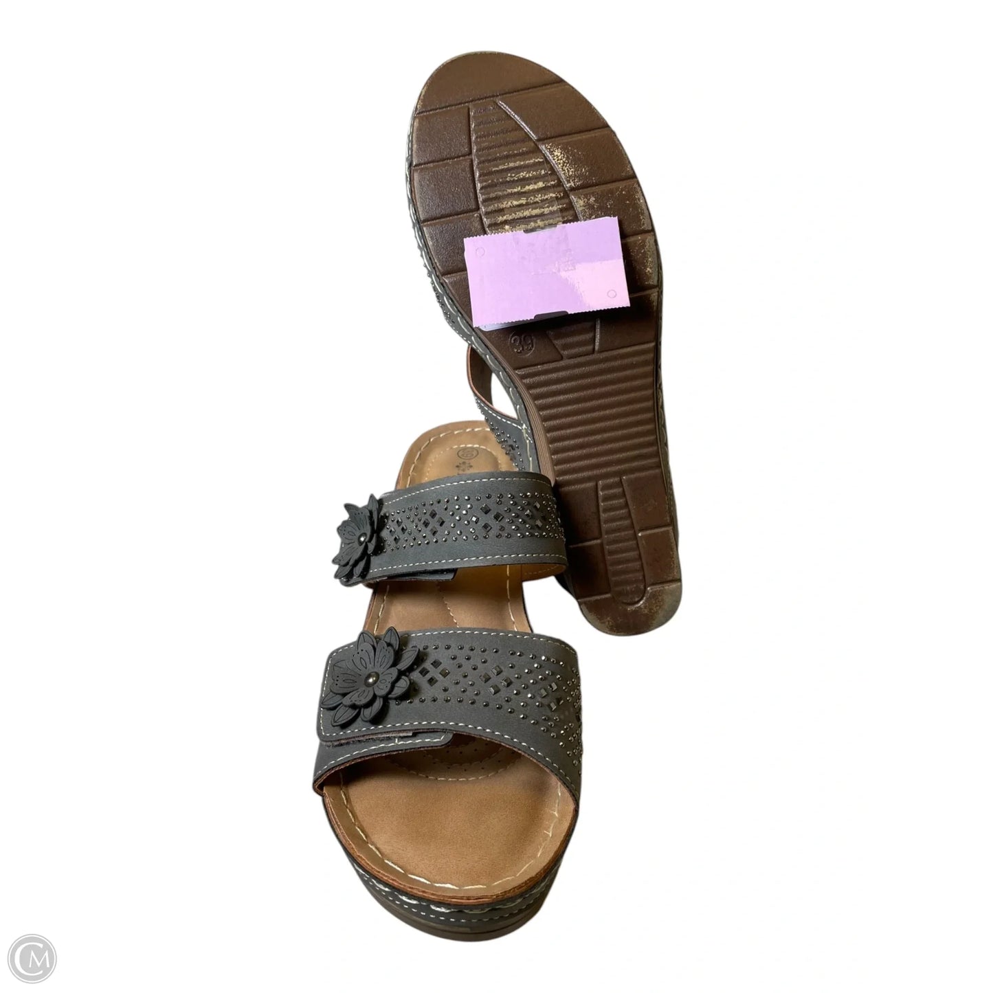 Shoes Heels Wedge By Clothes Mentor In Grey, Size: 8.5