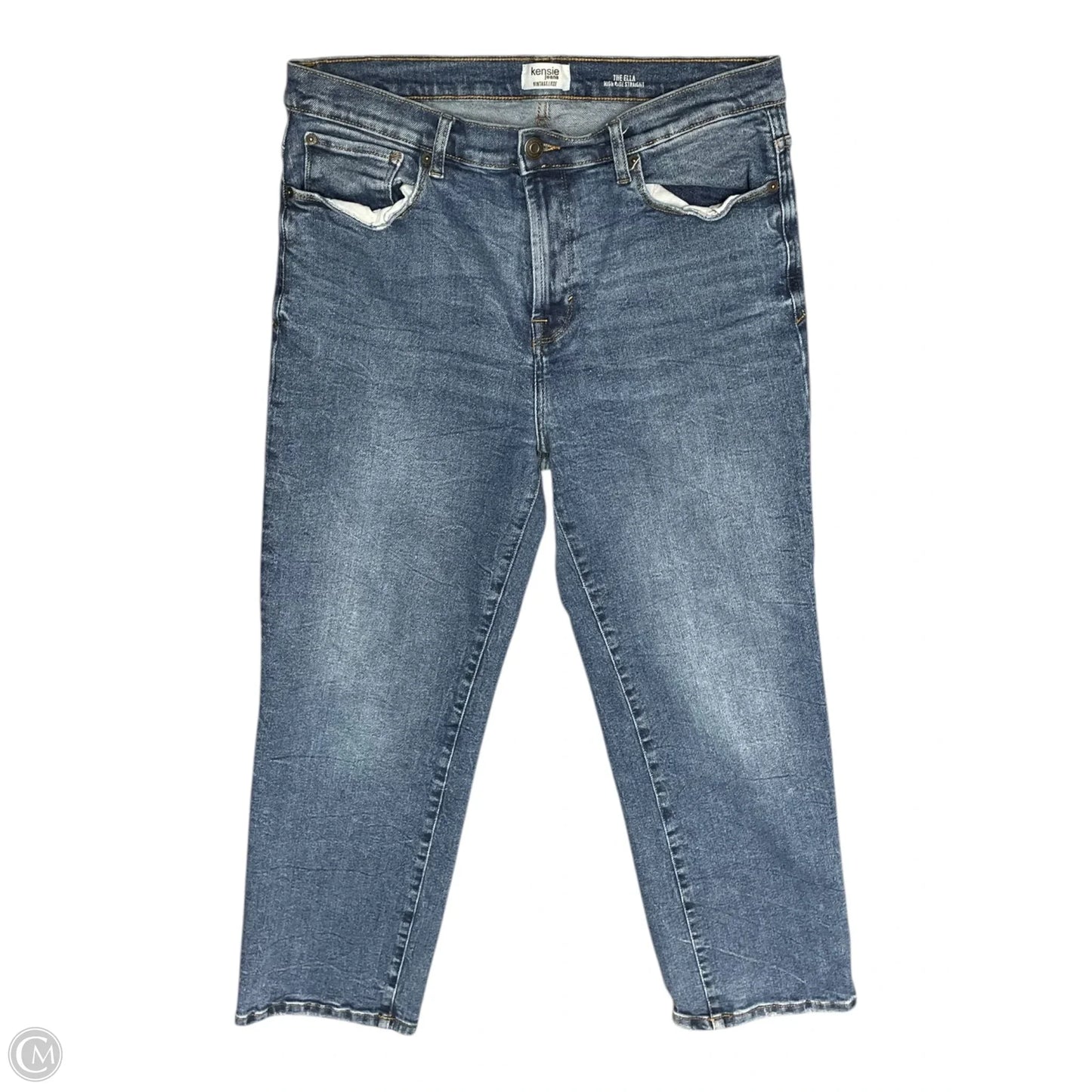 Jeans Straight By Kensie In Blue Denim, Size: 14