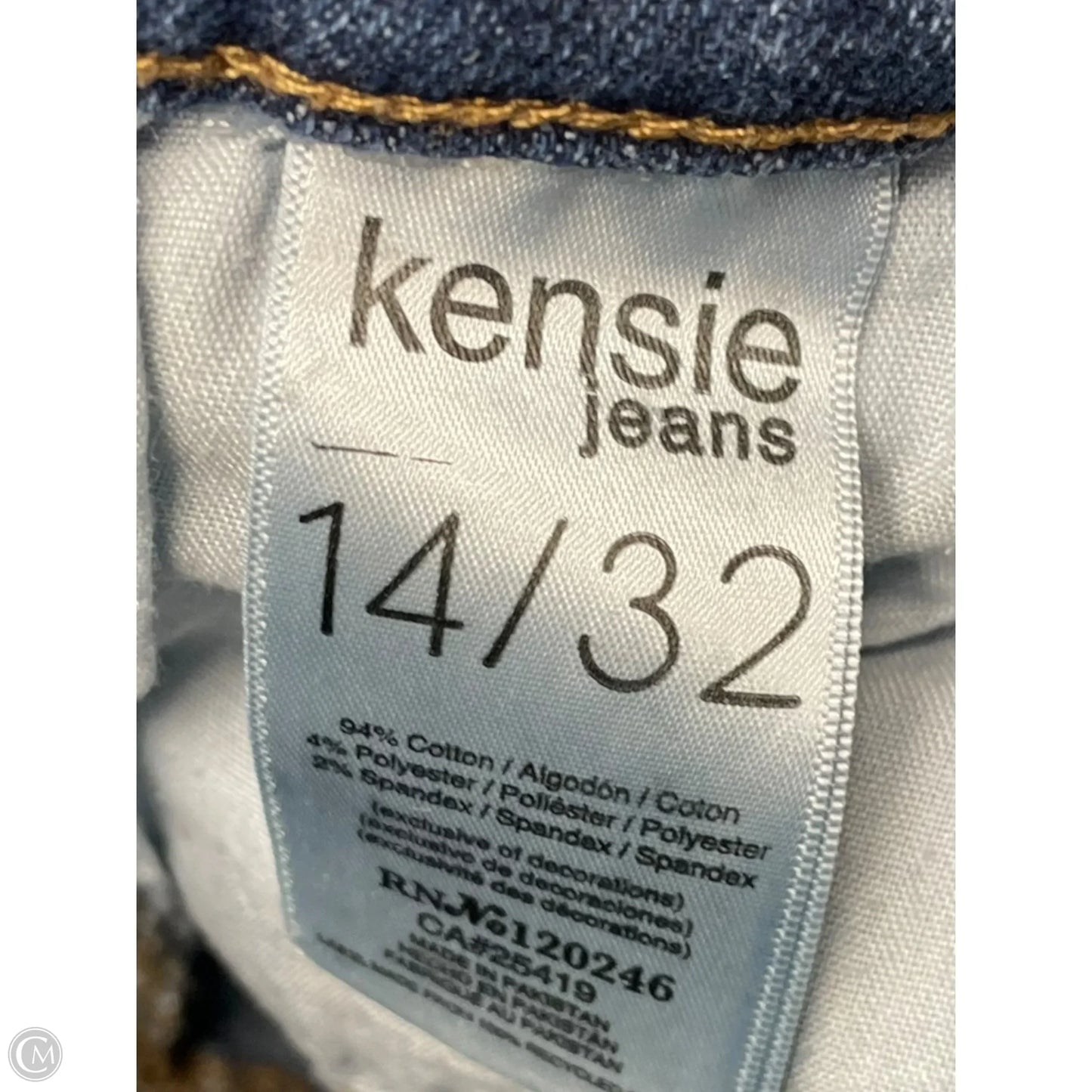 Jeans Straight By Kensie In Blue Denim, Size: 14