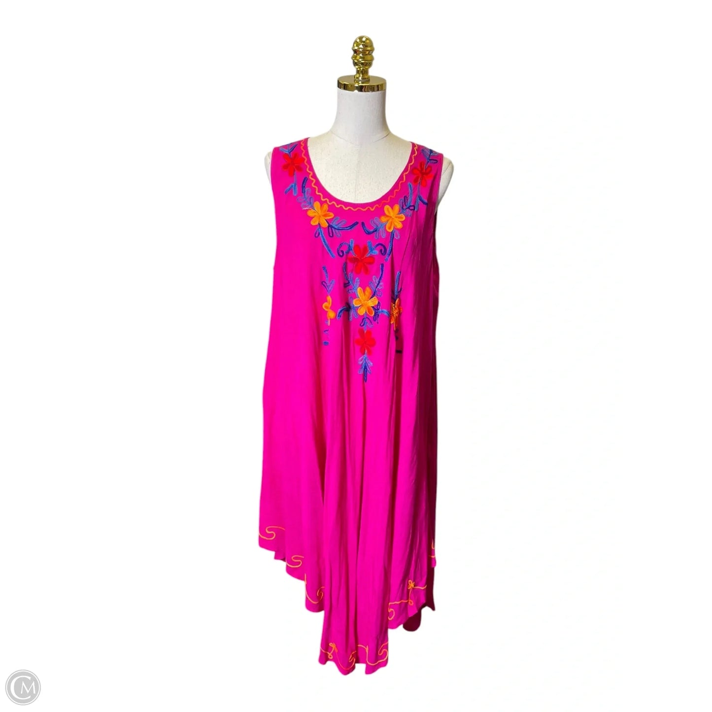 Dress Casual Midi By Clothes Mentor In Pink, Size: Osfm