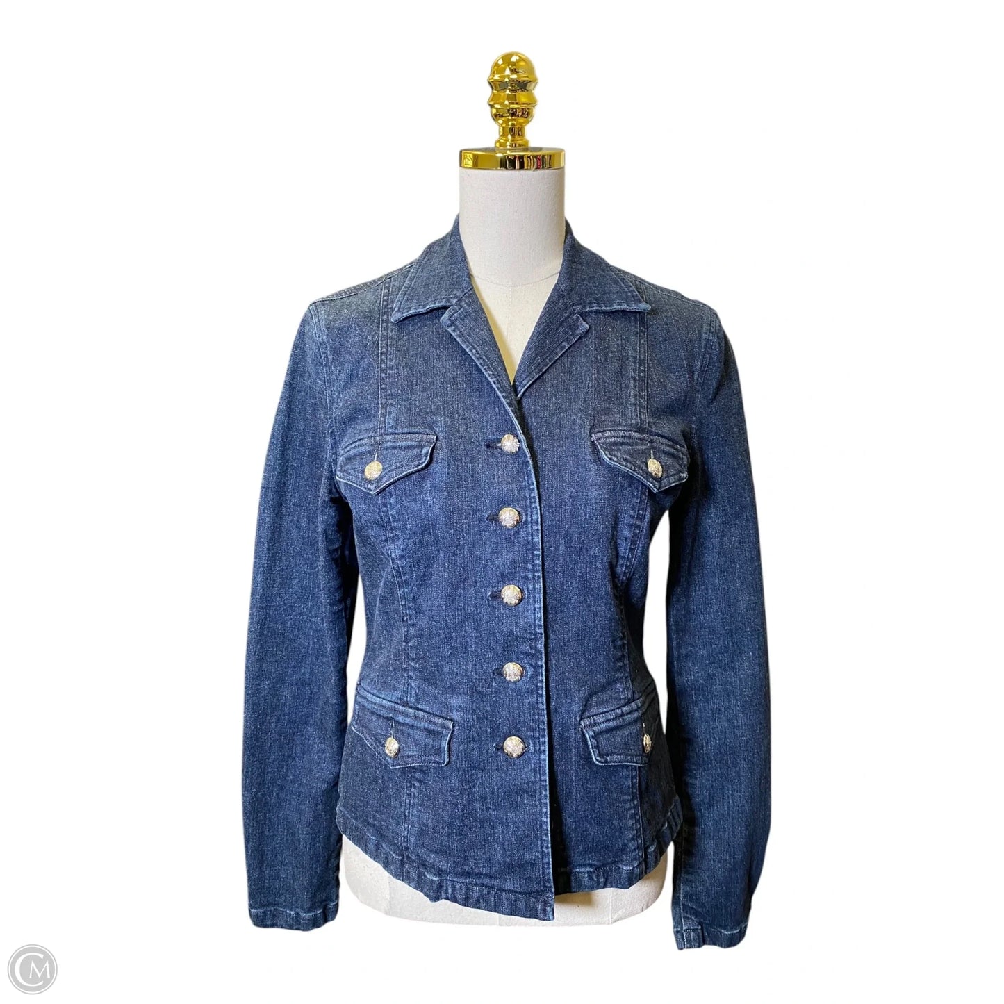Jacket Denim By Lauren By Ralph Lauren In Blue Denim, Size: M