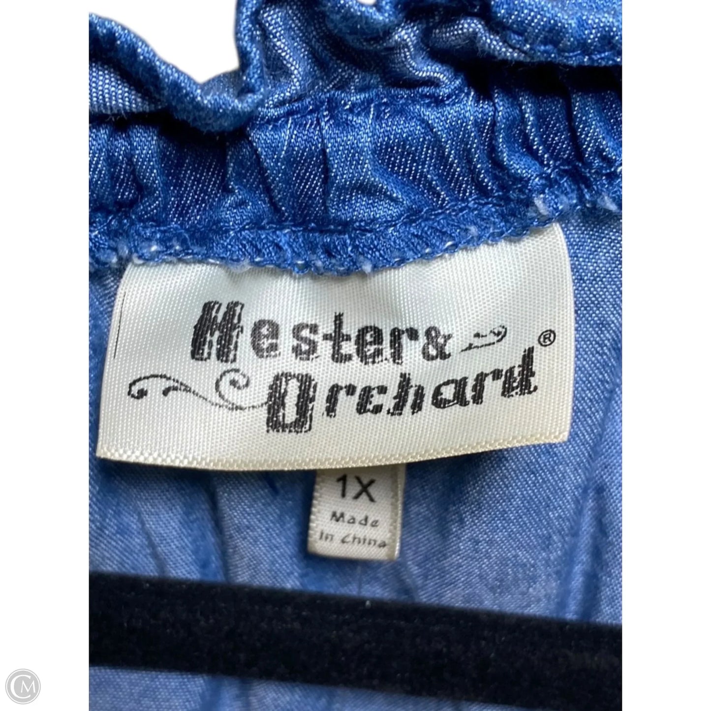 Top 3/4 Sleeve By Clothes Mentor In Blue Denim, Size: 1x