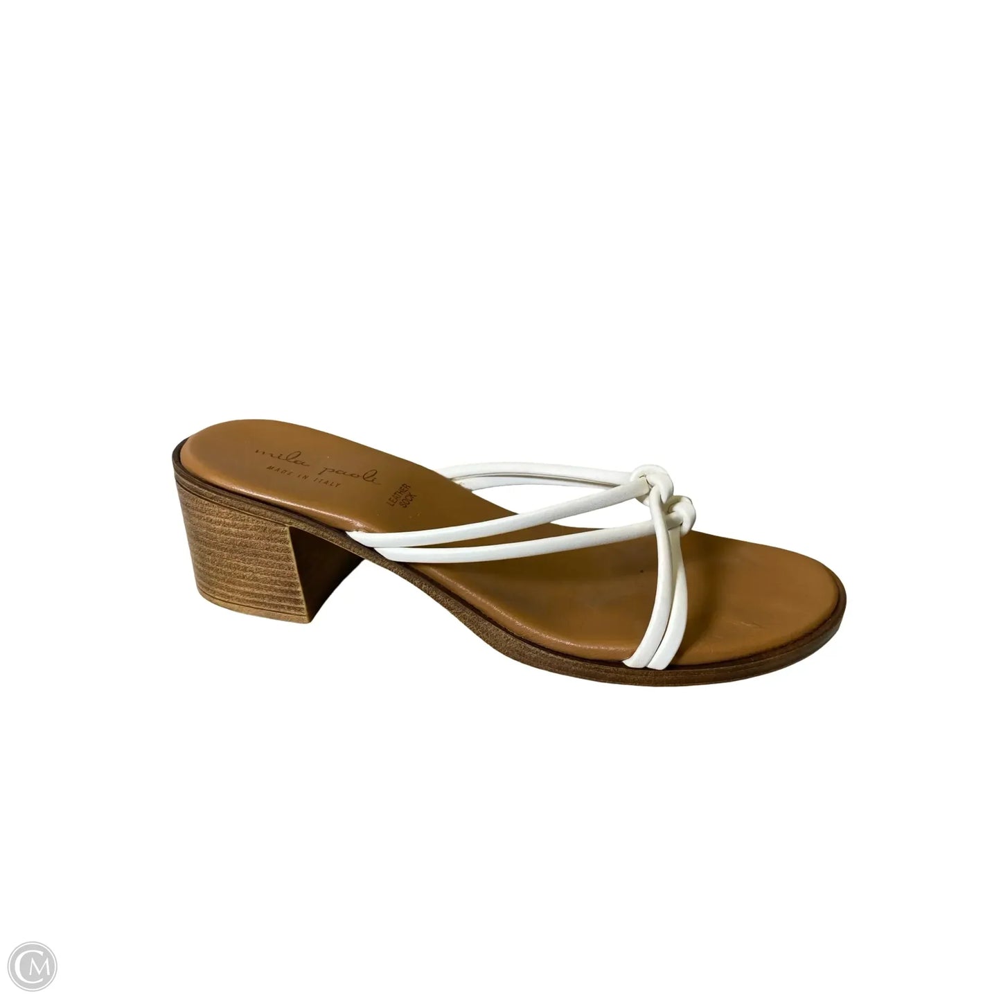Sandals Heels Block By Clothes Mentor In White, Size: 9.5