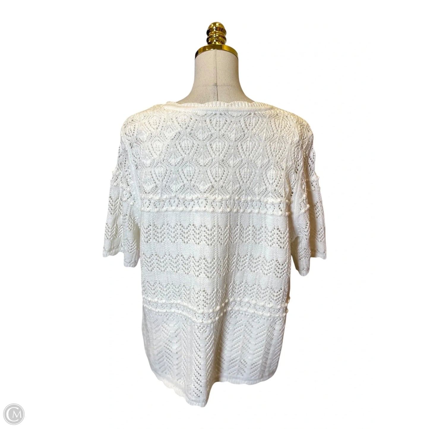 Top Short Sleeve By Talbots In White, Size: Xl