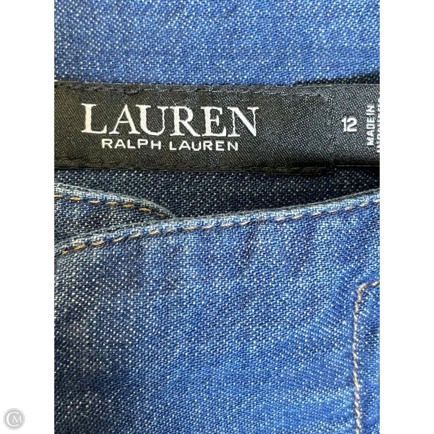 Jeans Wide Leg By Lauren By Ralph Lauren In Blue Denim, Size: 12