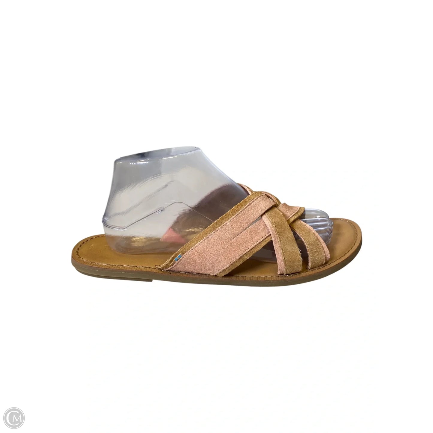 Sandals Flats By Toms In Brown & Pink, Size: 10