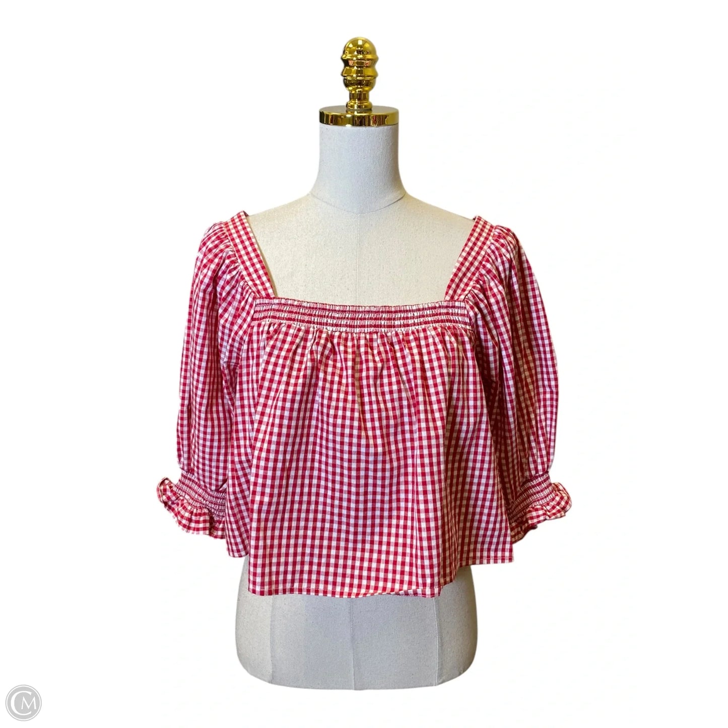 Top Long Sleeve By Day + Moon In Red & White, Size: S