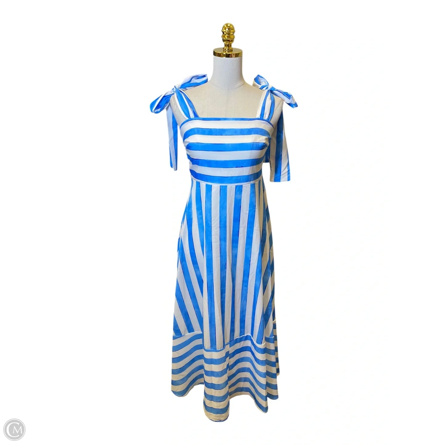 Dress Casual Maxi By Clothes Mentor In Blue & White, Size: Xl