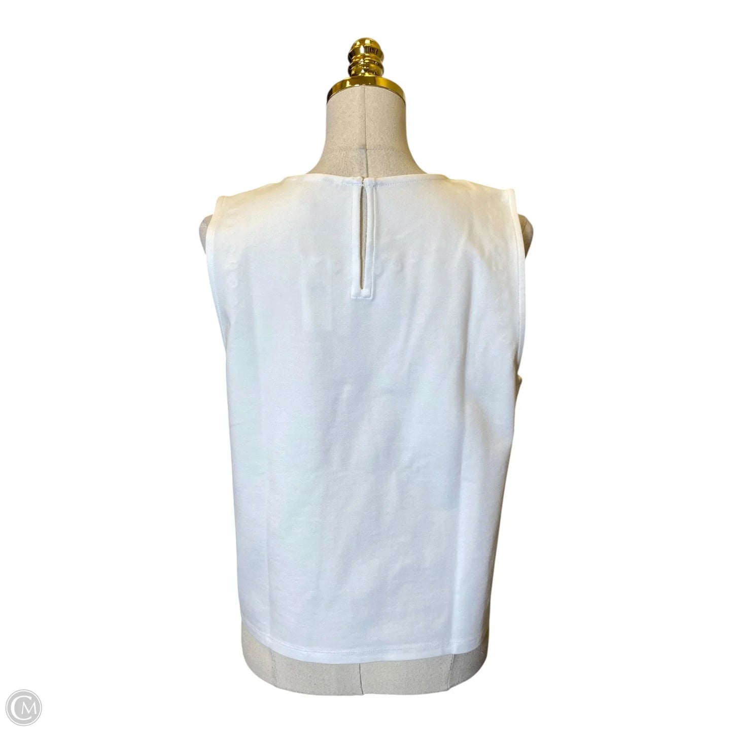 Top Sleeveless By Ann Taylor In Blue & White, Size: L