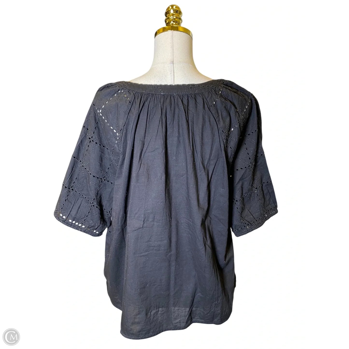 Top Short Sleeve By Chicos In Black, Size: L