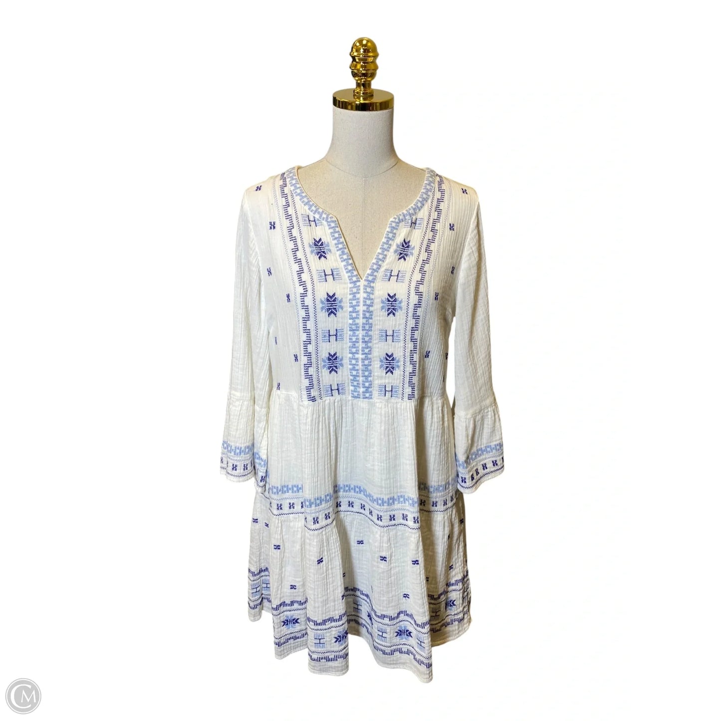 Dress Casual Short By Fatface In Blue & White, Size: M