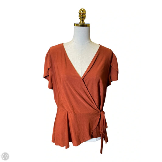 Top Short Sleeve By Auw In Orange, Size: Xl