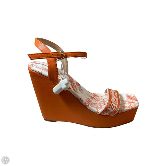 Shoes Heels Wedge By Clothes Mentor In Orange, Size: 7.5