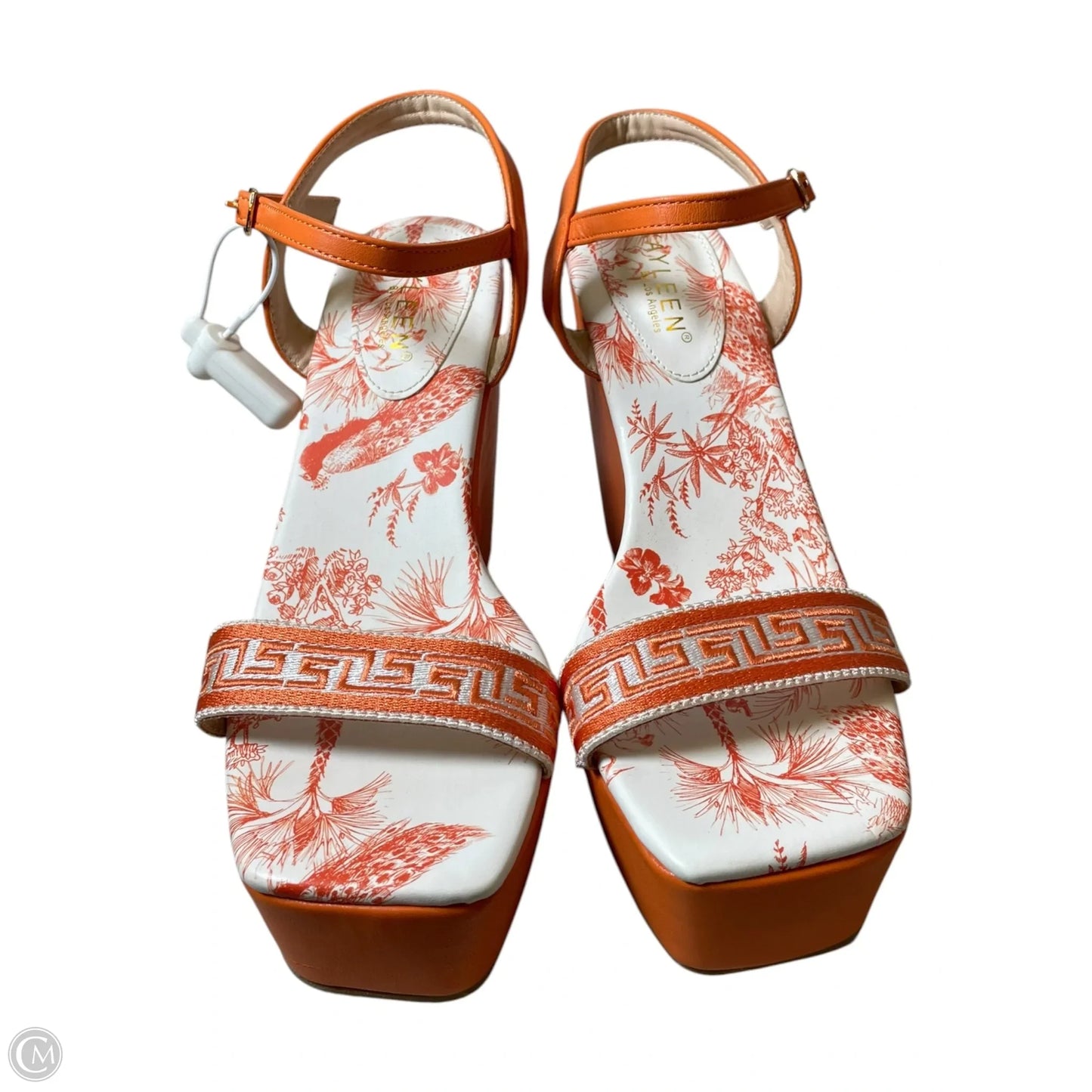 Shoes Heels Wedge By Clothes Mentor In Orange, Size: 7.5