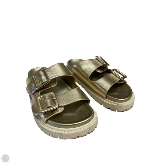 Sandals Heels Platform By Mia In Gold, Size: 6.5