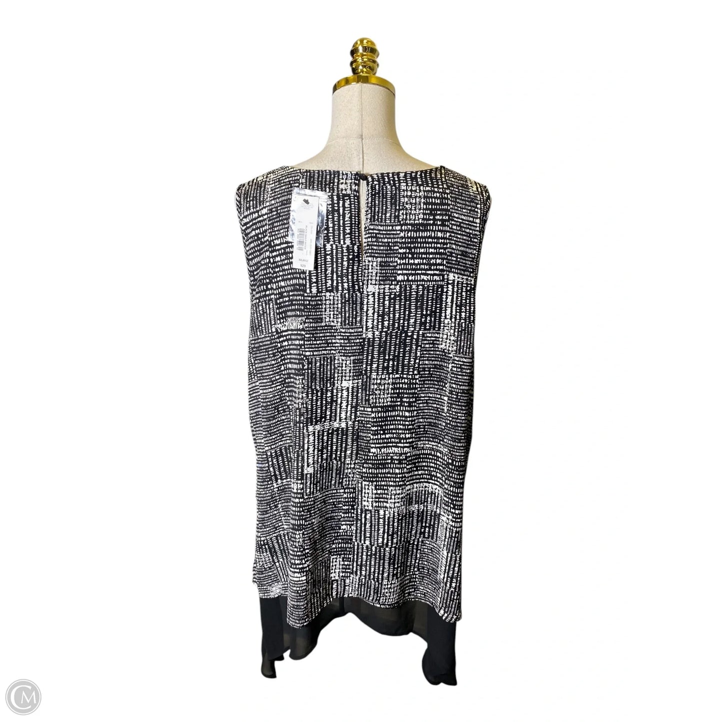 Top Sleeveless By Worthington In Black & White, Size: Xxl