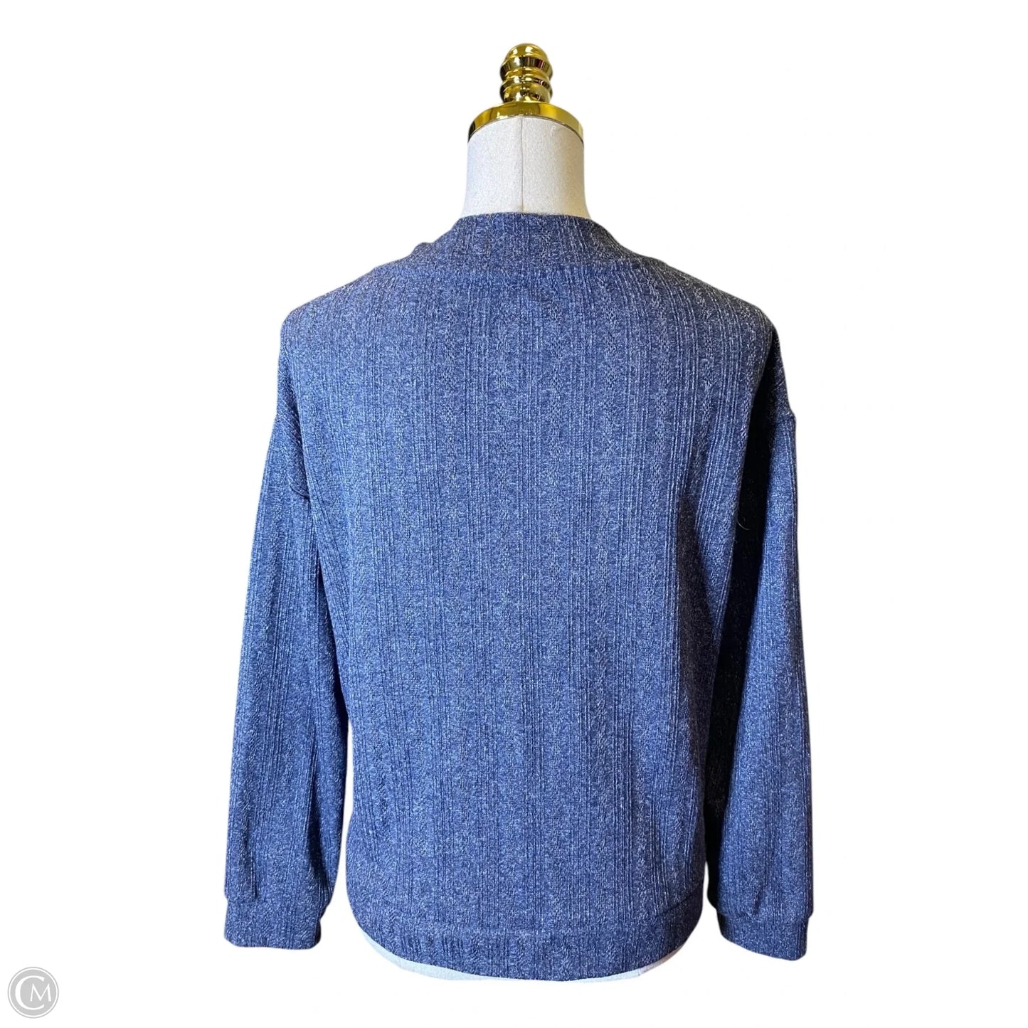 Top 2pc Long Sleeve By Clothes Mentor In Navy, Size: M