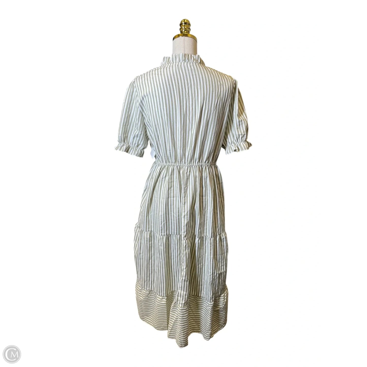 Dress Casual Maxi By Clothes Mentor In Green & White, Size: Xl