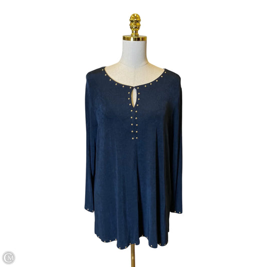 Top Long Sleeve By Chicos In Navy, Size: Xl