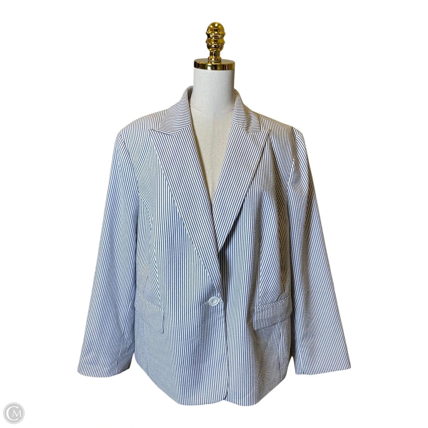 Blazer By Le Suit In Striped Pattern, Size: 2x