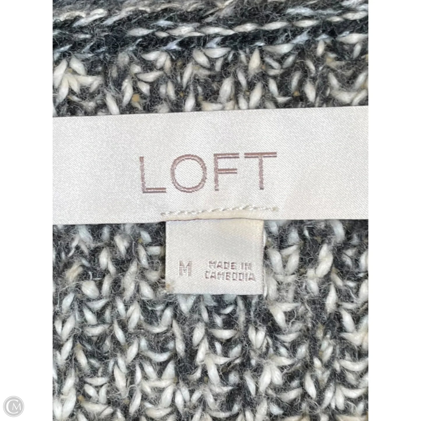 Sweater By Loft In Black & Cream, Size: M