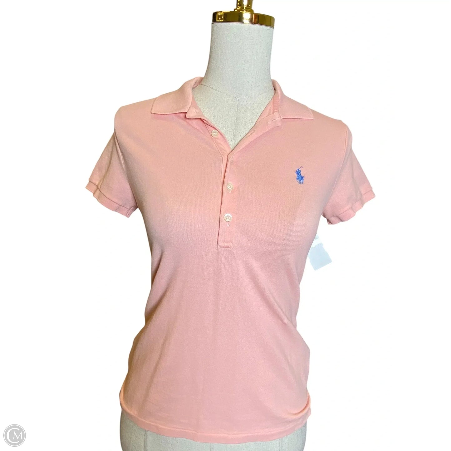 Top Short Sleeve By Polo Ralph Lauren In Peach, Size: S
