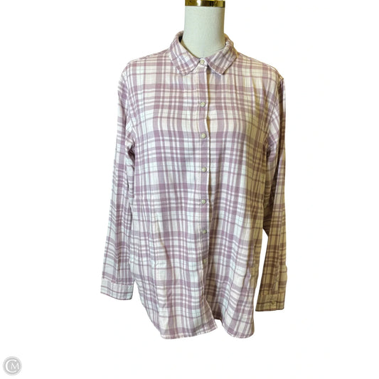 Top Long Sleeve By Jachs Girlfirend In Plaid Pattern, Size: M