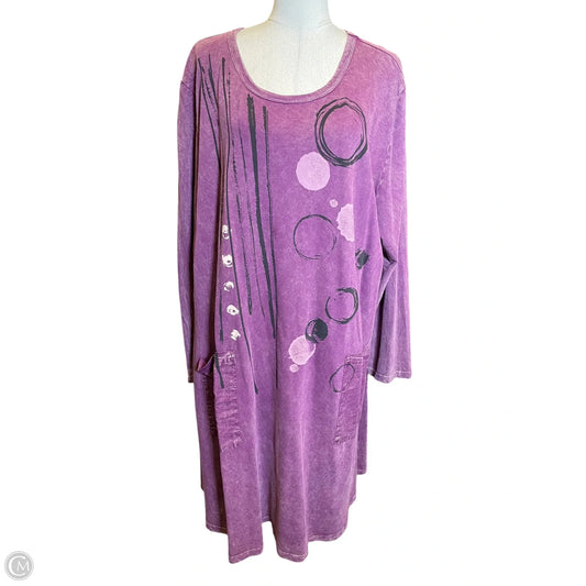 Dress Casual Midi By Jess And Jane In Purple, Size: 2x