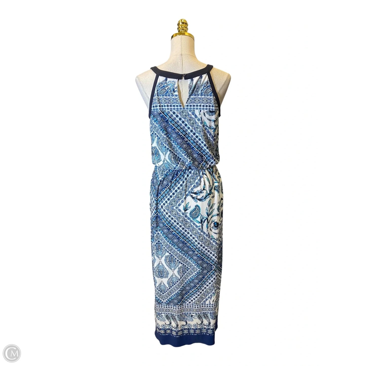 Dress Casual Maxi By Enfocus In Blue & White, Size: 6p