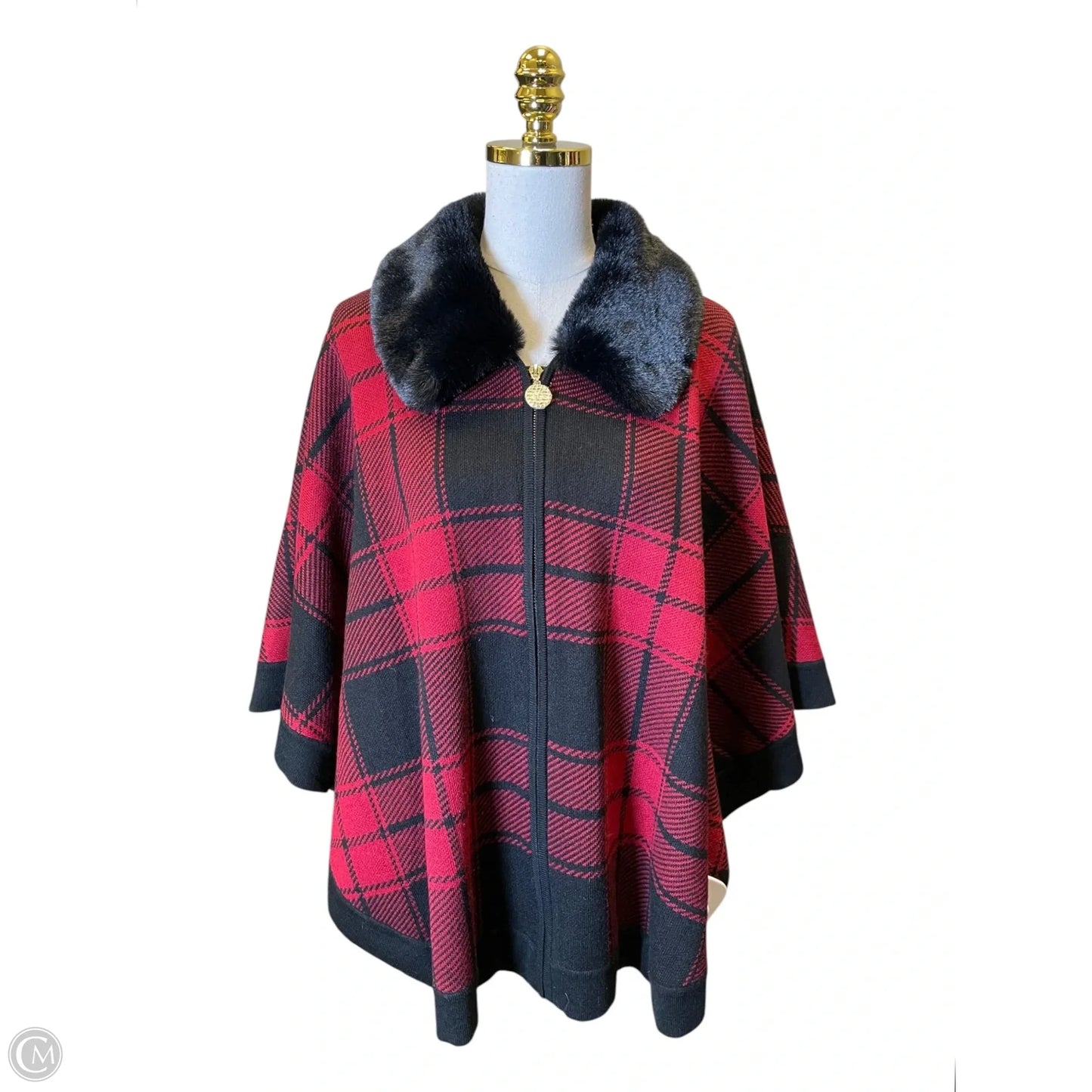 Sweater By Anne Klein In Black & Red, Size: L