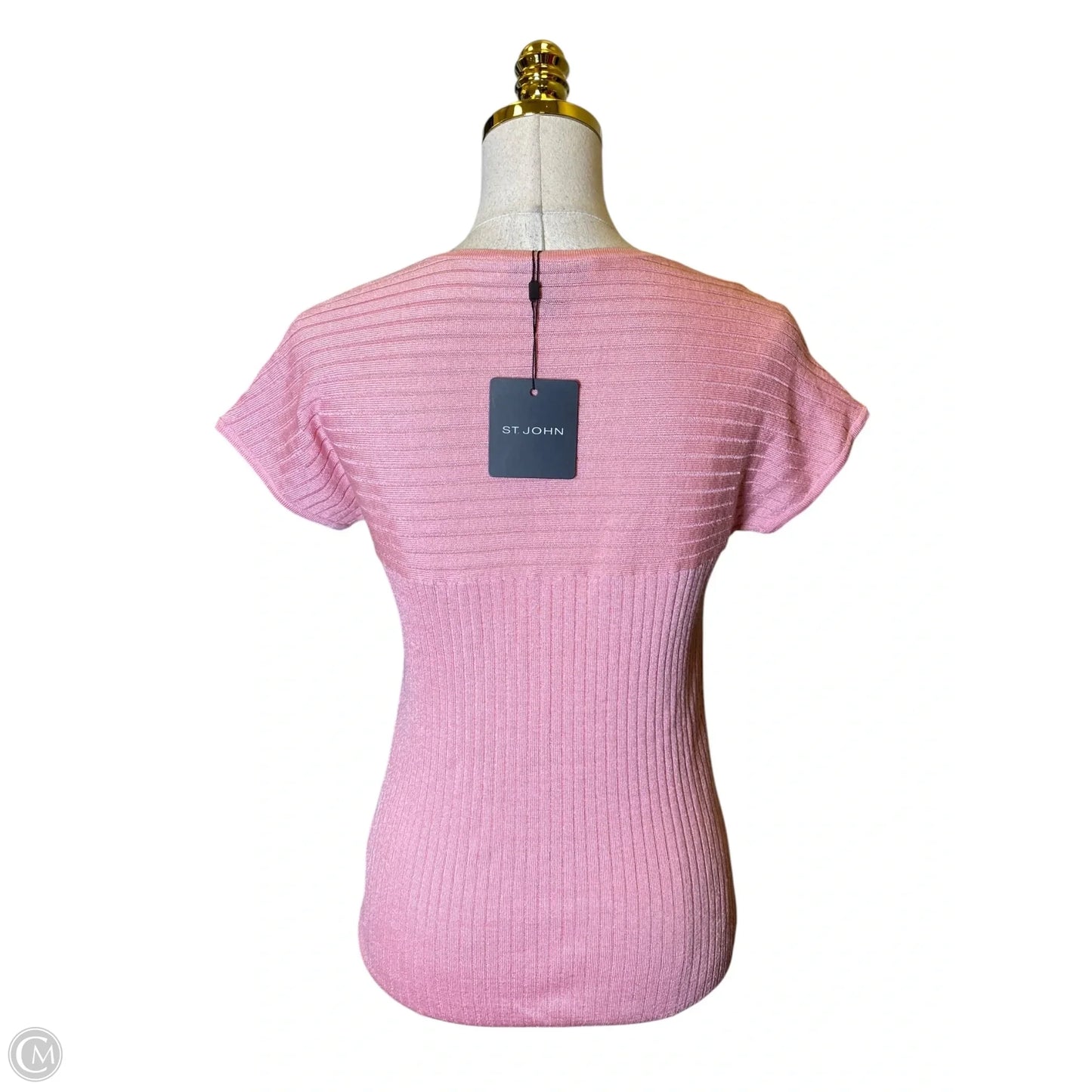 Top Short Sleeve Luxury Designer By St John Collection In Pink, Size: S