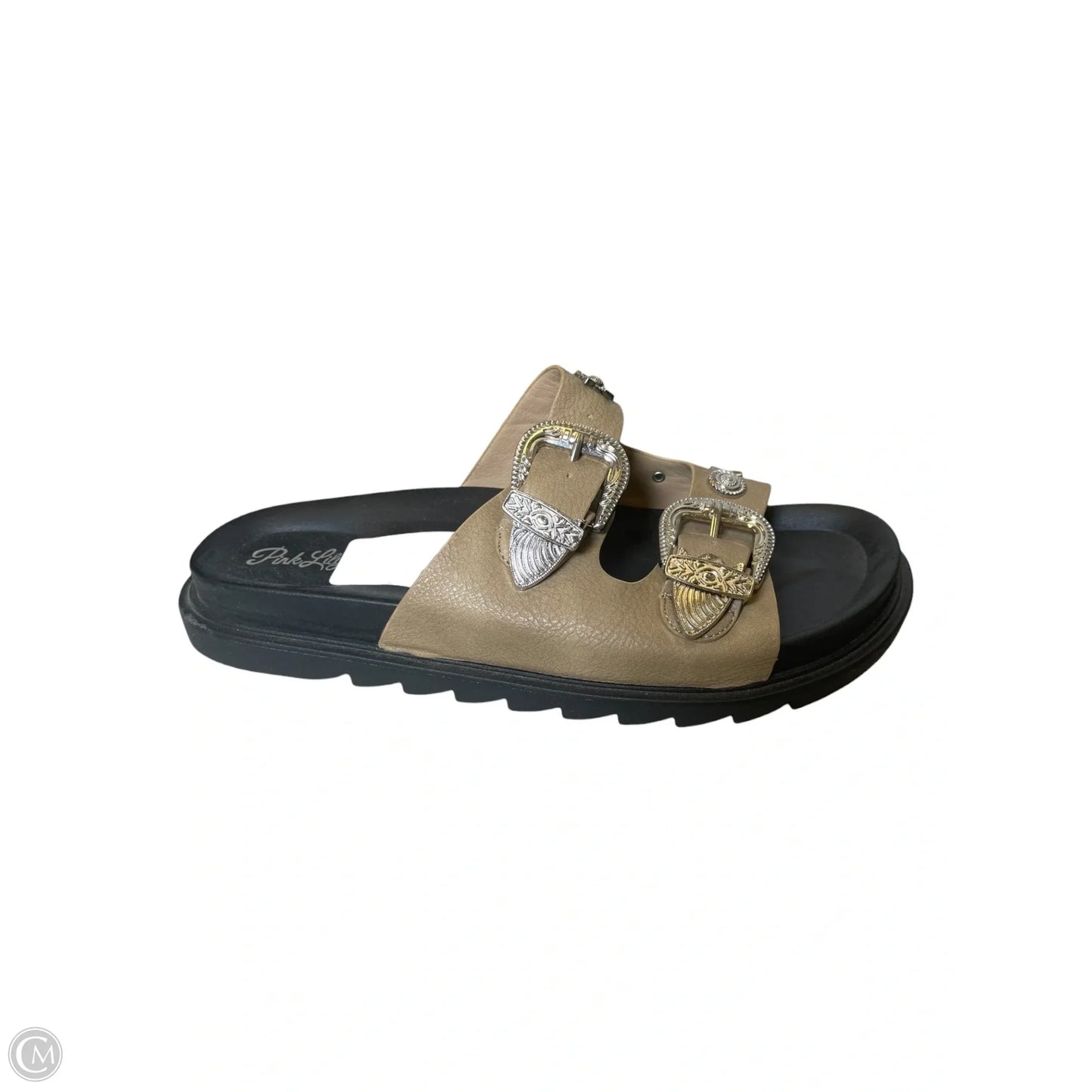 Sandals Flats By Pink Lily In Tan, Size: 10.5