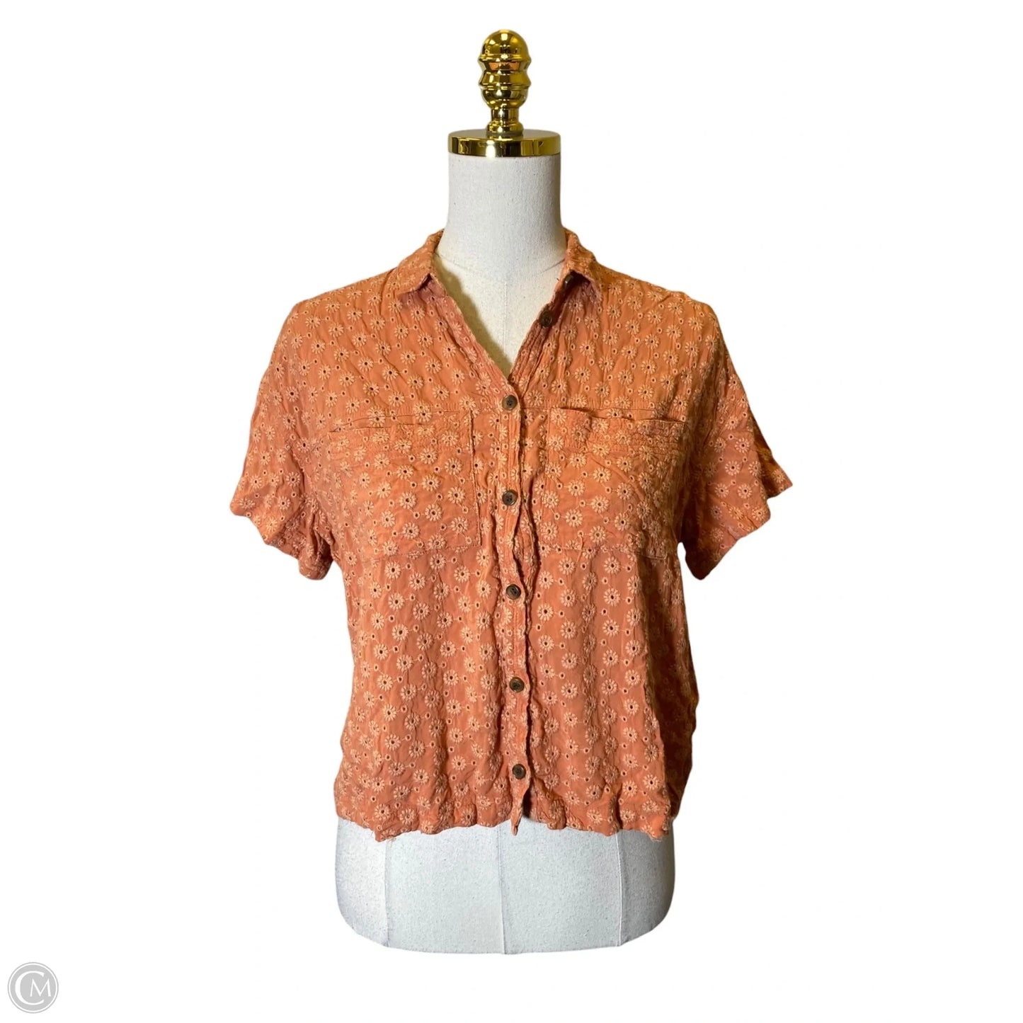 Top Short Sleeve By Madewell In Orange, Size: S